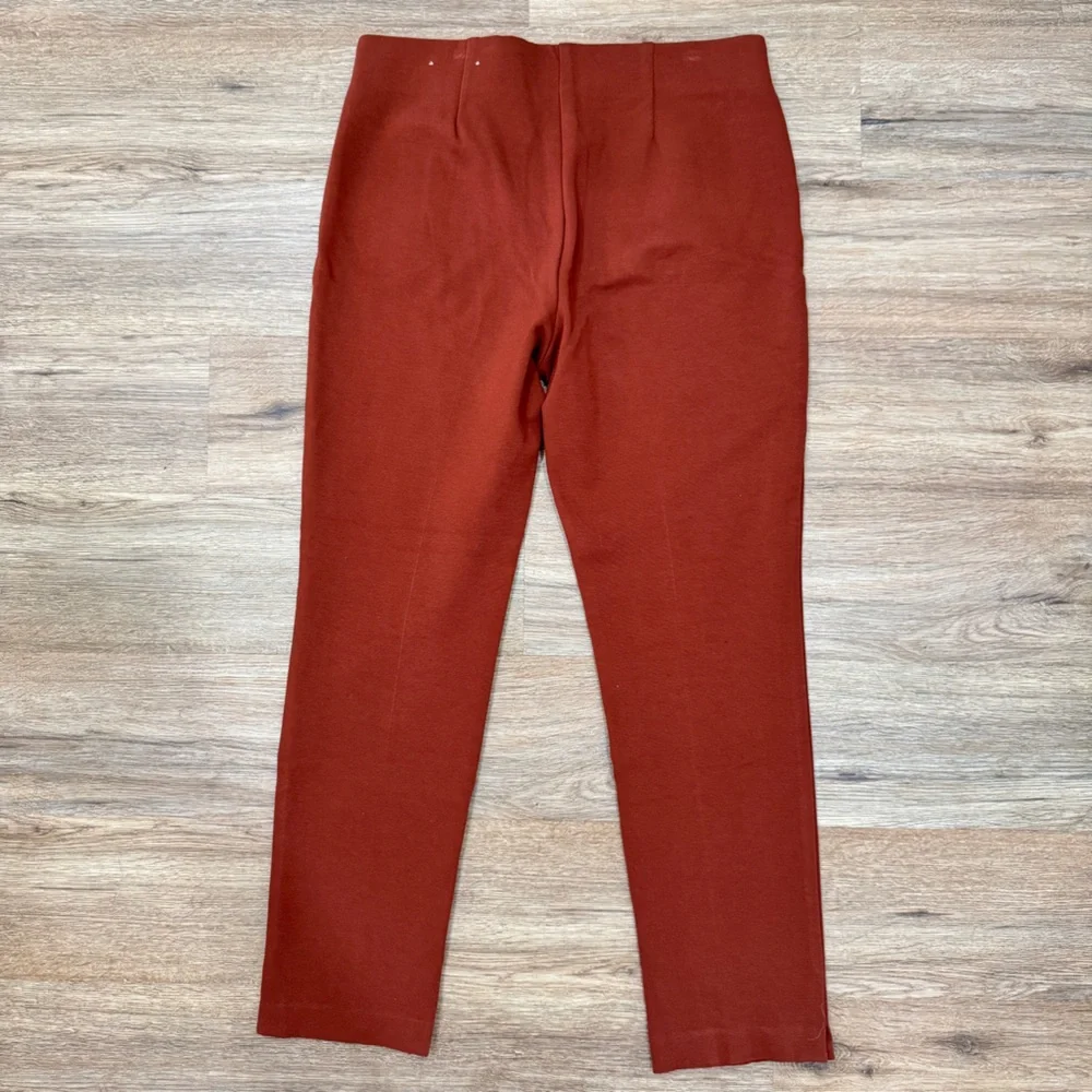 Chico’s Women’s Rust Brown Stretch Skinny Straight Ankle Pant Pockets 0.5 US S/6